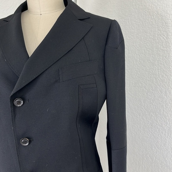 Shiro Sakai Wool Asymetric Placket Tailored Mixed Media Japan Blazer Coat Jacket - Picture 3 of 11